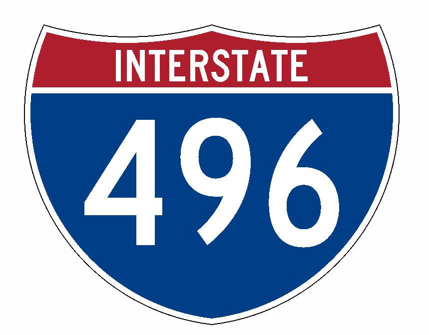 Interstate 496 Sticker R2344 Highway Sign Road Sign - Winter Park Products