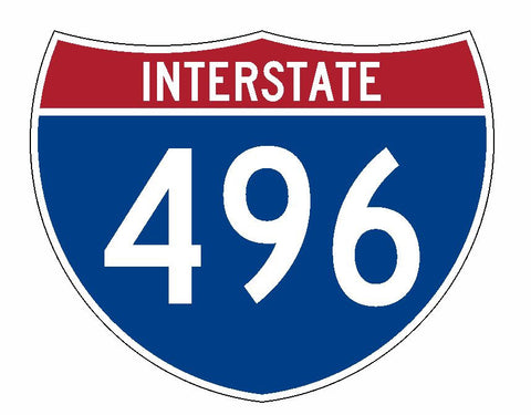 Interstate 496 Sticker R2344 Highway Sign Road Sign - Winter Park Products