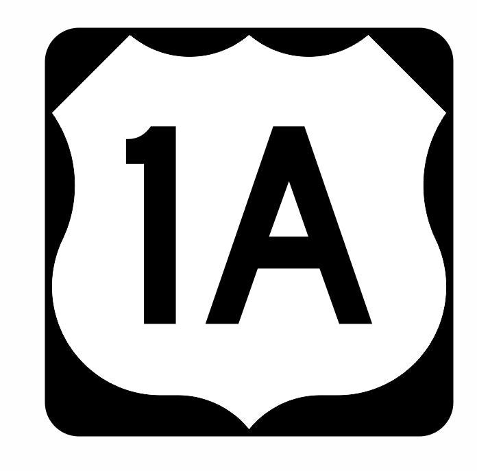 US Route 1A Sticker Decal R1096 Highway Sign - Winter Park Products