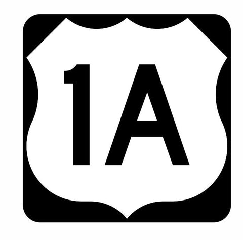 US Route 1A Sticker Decal R1096 Highway Sign - Winter Park Products