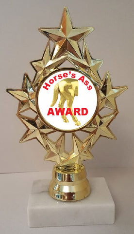 Horses Ass Trophy 7" Tall  AS LOW AS $3.99 each FREE SHIPPING T04N1 Gag Gift