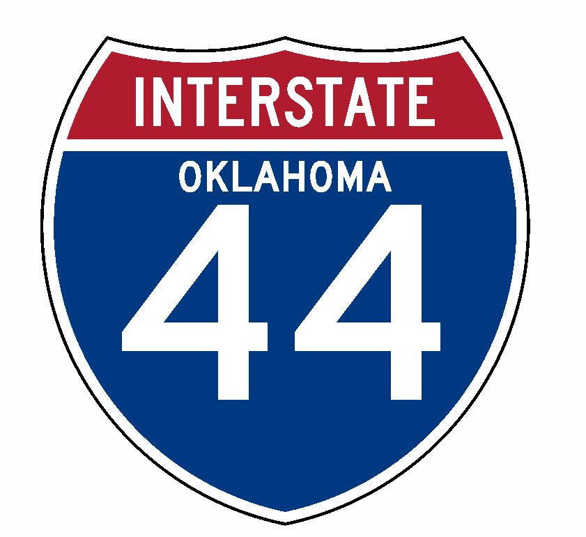 Interstate 44 Sticker R2030 Oklahoma Highway Sign Road Sign - Winter Park Products
