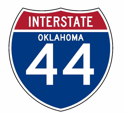 Interstate 44 Sticker R2030 Oklahoma Highway Sign Road Sign - Winter Park Products