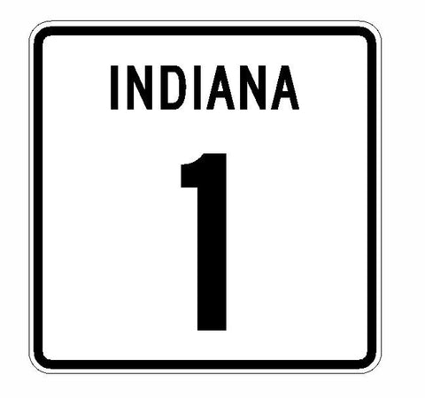 Indiana Route 1 Sticker Decal R1108 Highway Sign - Winter Park Products