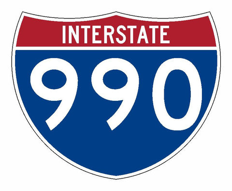 Interstate 990 Sticker R2319 Highway Sign Road Sign - Winter Park Products