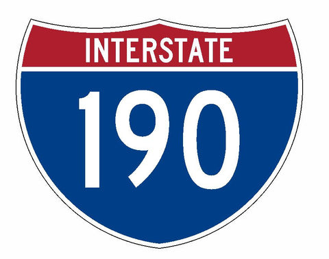 Interstate 190 Sticker R2311 Highway Sign Road Sign - Winter Park Products