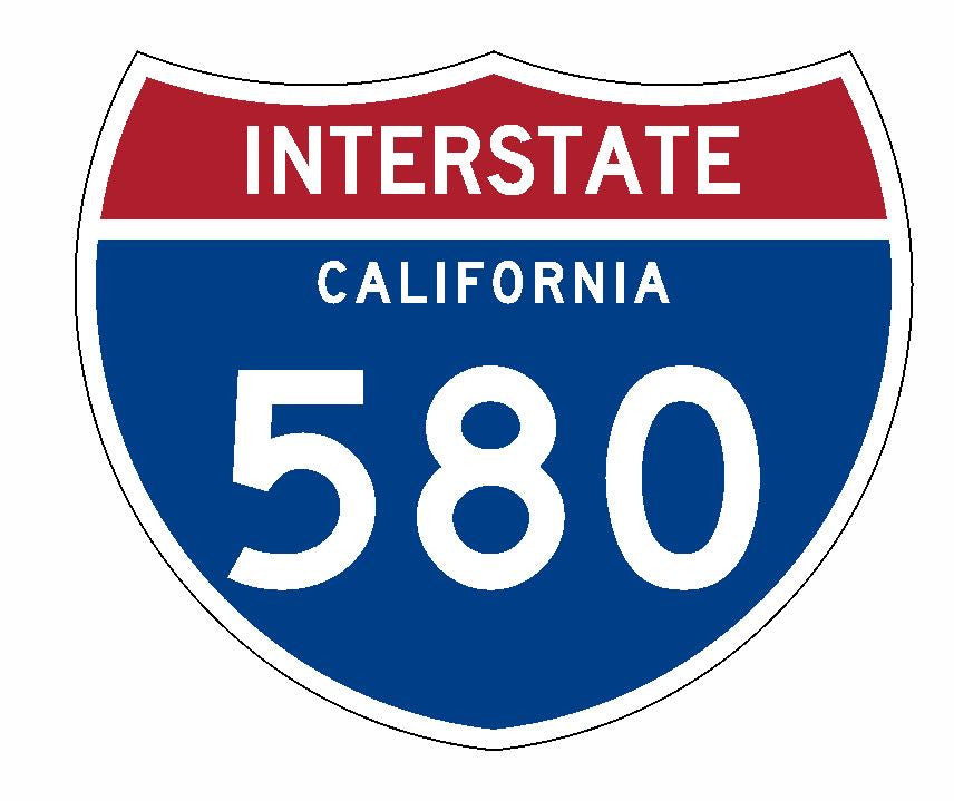 Interstate 580 Sticker R2096 California Highway Sign Road Sign - Winter Park Products