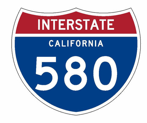 Interstate 580 Sticker R2096 California Highway Sign Road Sign - Winter Park Products