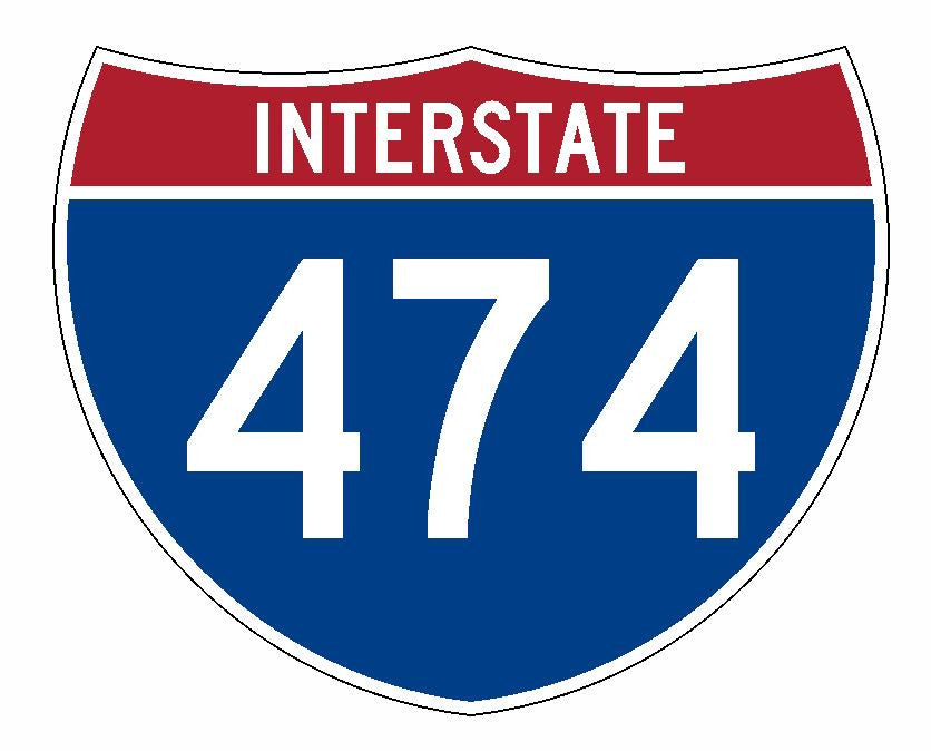 Interstate 474 Sticker R2069 Highway Sign Road Sign - Winter Park Products