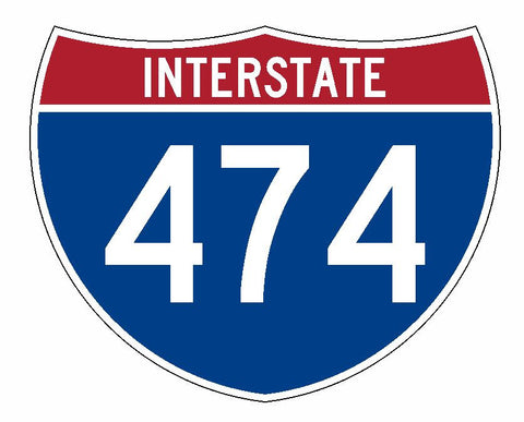 Interstate 474 Sticker R2069 Highway Sign Road Sign - Winter Park Products