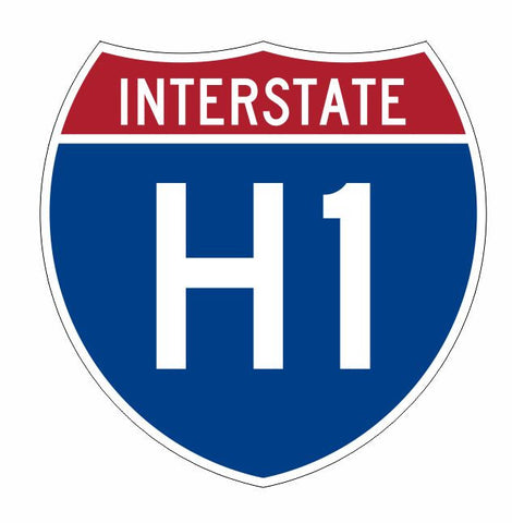 Interstate H1 Sticker Decal R1095 Highway Sign Hawaii - Winter Park Products