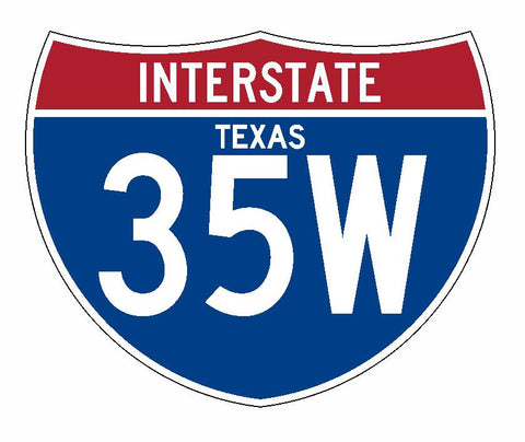 Interstate 35W Sticker R2013 Texas Highway Sign Road Sign - Winter Park Products