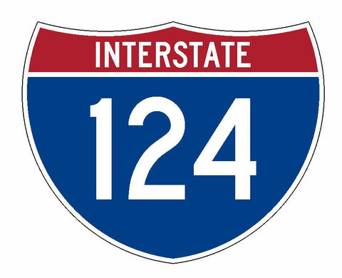 Interstate 124 Sticker R2000 Highway Sign Road Sign - Winter Park Products