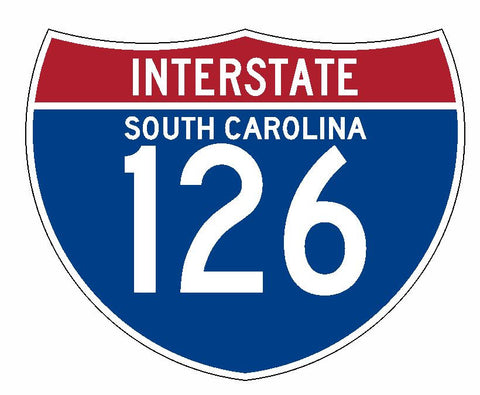 Interstate 126 Sticker R2002 South Carolina Highway Sign Road Sign - Winter Park Products