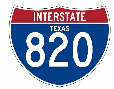 Interstate 820 Sticker R1998 Texas Highway Sign Road Sign - Winter Park Products