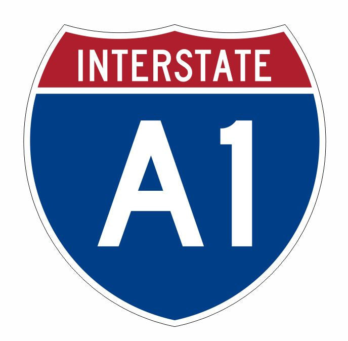 Interstate A1 Sticker Decal R1094 Highway Sign Alaska - Winter Park Products