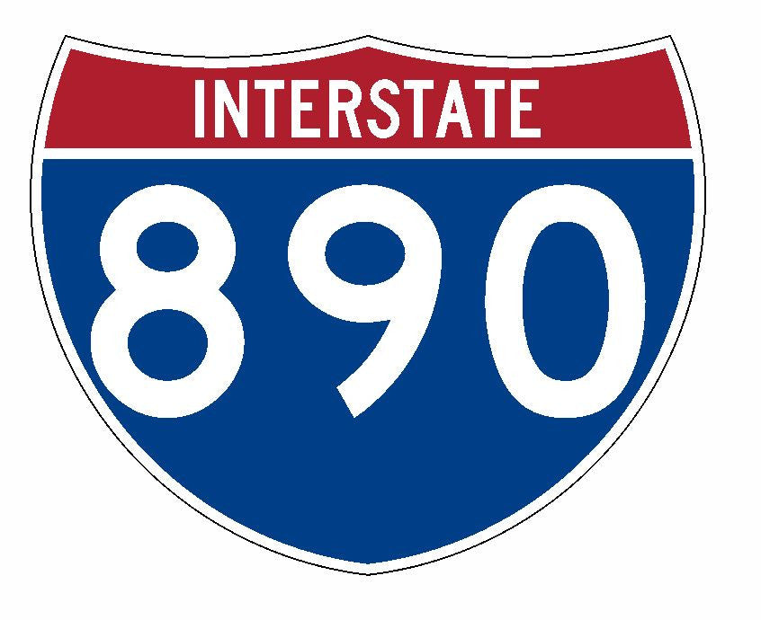 Interstate 890 Sticker R2318 Highway Sign Road Sign - Winter Park Products