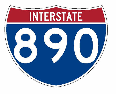 Interstate 890 Sticker R2318 Highway Sign Road Sign - Winter Park Products