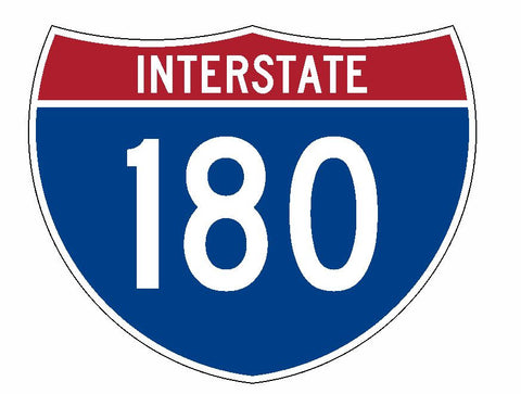 Interstate 180 Sticker R2089 Highway Sign Road Sign - Winter Park Products