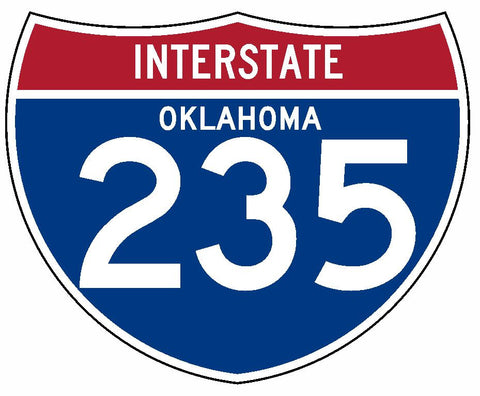Interstate 235 Sticker R2018 Oklahoma Highway Sign Road Sign - Winter Park Products