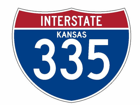 Interstate 335 Sticker R2019 Kansas Highway Sign Road Sign - Winter Park Products
