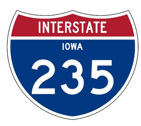 Interstate 235 Sticker R2016 Iowa Highway Sign Road Sign - Winter Park Products