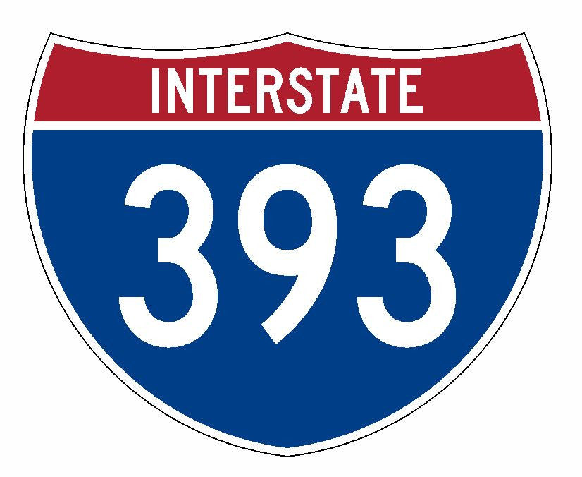 Interstate 393 Sticker R2324 Highway Sign Road Sign - Winter Park Products