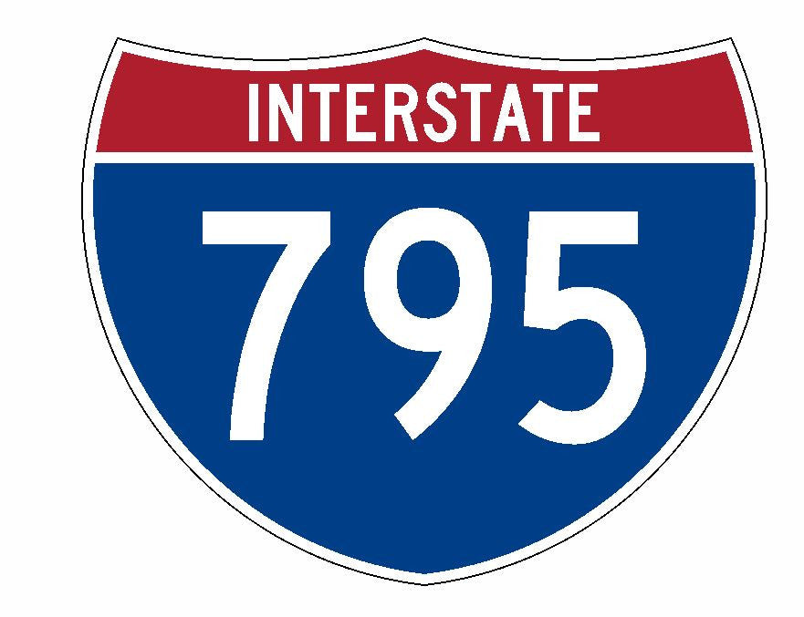 Interstate 795 Sticker R2340 Highway Sign Road Sign - Winter Park Products