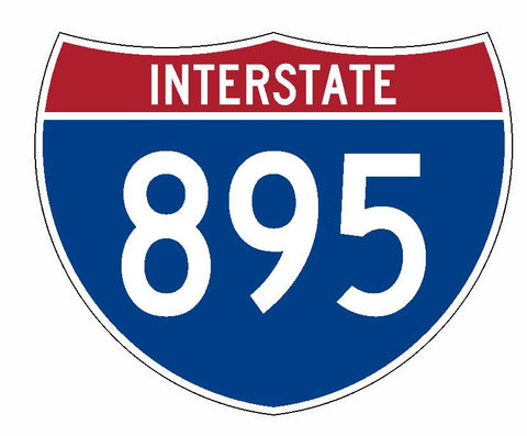 Interstate 895 Sticker R2341 Highway Sign Road Sign - Winter Park Products
