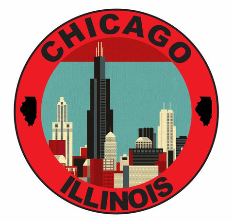 Chicago Illinois Sticker Decal R1080 - Winter Park Products