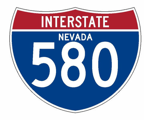 Interstate 580 Sticker R2097 Nevada Highway Sign Road Sign - Winter Park Products