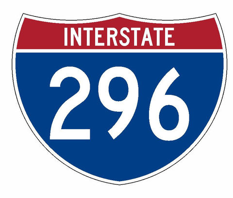 Interstate 296 Sticker R2343 Highway Sign Road Sign - Winter Park Products