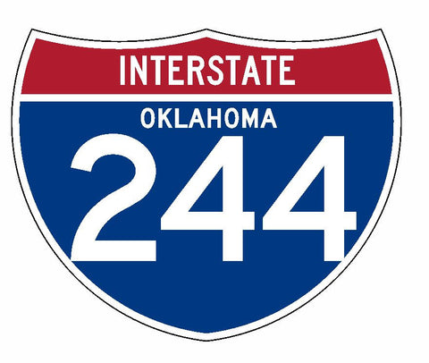 Interstate 244 Sticker R2035 Oklahoma Highway Sign Road Sign - Winter Park Products