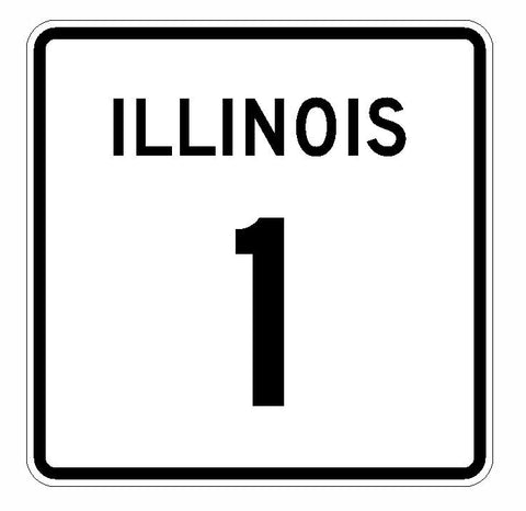 Illinois Route 1 Sticker Decal R1107 Highway Sign - Winter Park Products