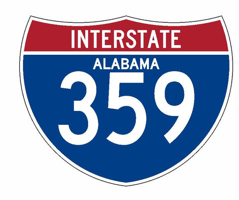 Interstate 359 Sticker R2042 Alabama Highway Sign Road Sign - Winter Park Products