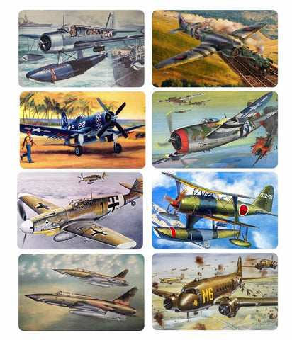 8 Piece Military Aircraft Sticker Set Vintage Style V13