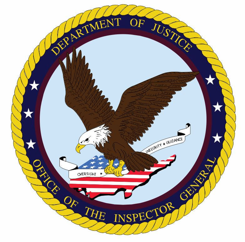 DOJ Department Of Justice Sticker M622 YOU CHOOSE SIZE