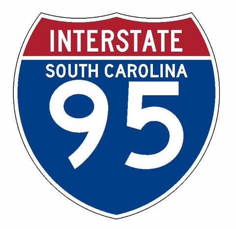 Interstate 95 Sticker R2347 South Carolina Highway Sign Road Sign - Winter Park Products