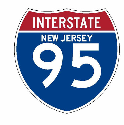 Interstate 95 Sticker R2338 New Jersey Highway Sign Road Sign - Winter Park Products