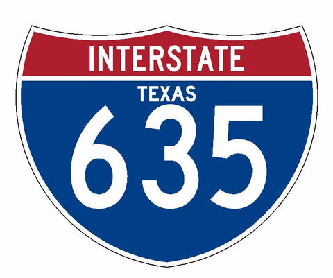 Interstate 635 Sticker R2023 Texas Highway Sign Road Sign - Winter Park Products