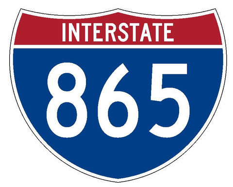 Interstate 865 Sticker R2052 Highway Sign Road Sign - Winter Park Products