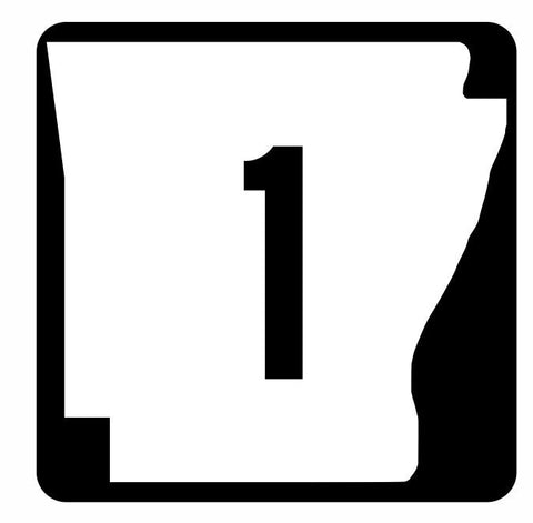 Arkansas Route 1 Sticker Decal R1100 Highway Sign - Winter Park Products