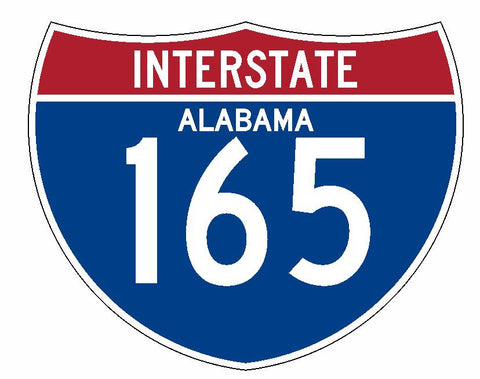 Interstate 165 Sticker R1983 Alabama Highway Sign Road Sign - Winter Park Products