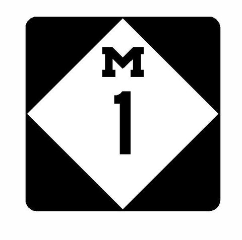 Michigan Route 1 Sticker Decal R1112 Highway Sign - Winter Park Products