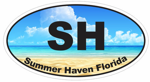 Summer Haven Florida Oval Bumper Sticker or Helmet Sticker D3654 - Winter Park Products