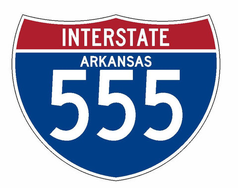 Interstate 555 Sticker R2041 Arkansas Highway Sign Road Sign - Winter Park Products
