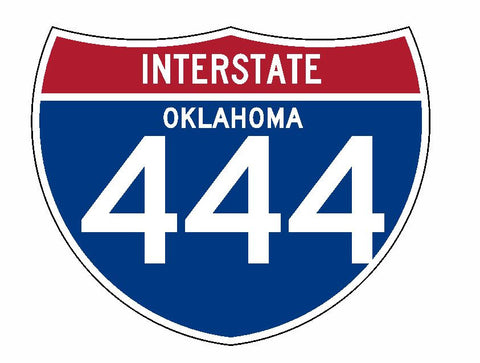 Interstate 444 Sticker R2036 Oklahoma Highway Sign Road Sign - Winter Park Products
