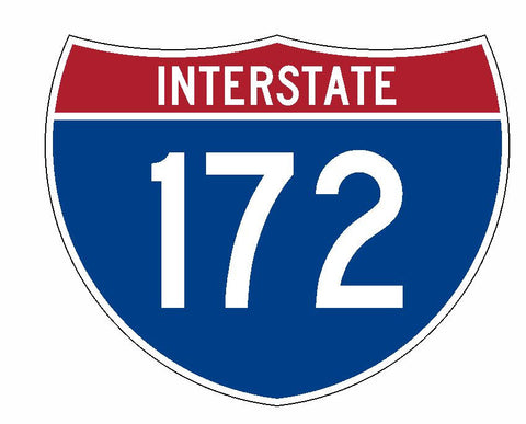 Interstate 172 Sticker R2068 Highway Sign Road Sign - Winter Park Products
