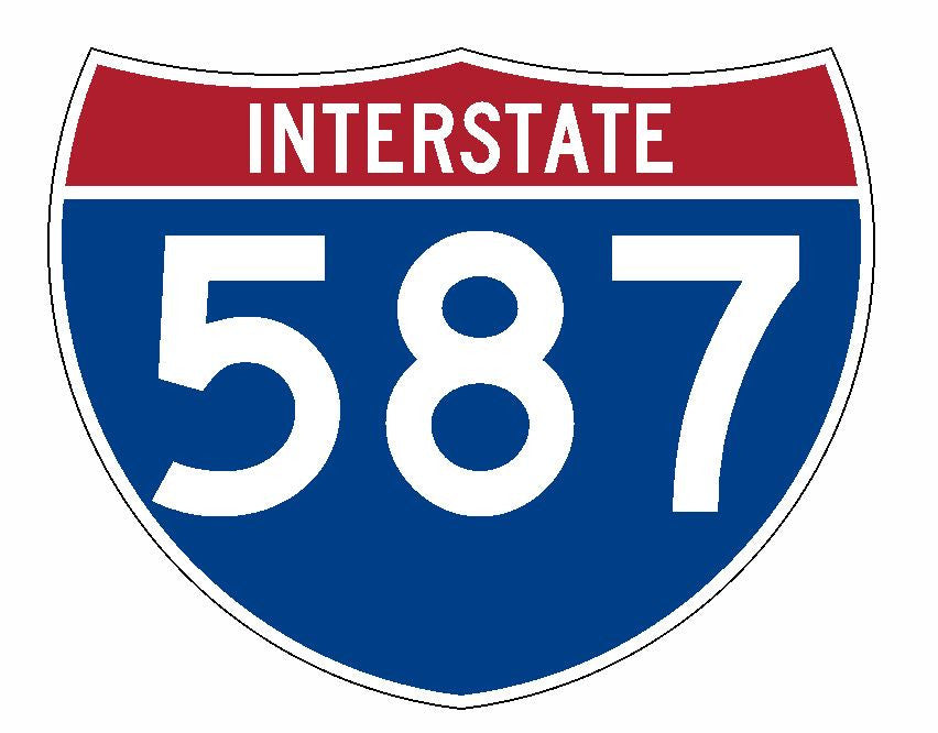 Interstate 587 Sticker R2308 Highway Sign Road Sign - Winter Park Products