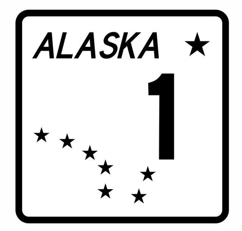 Alaska Route 1 Sticker Decal R1099 Highway Sign - Winter Park Products